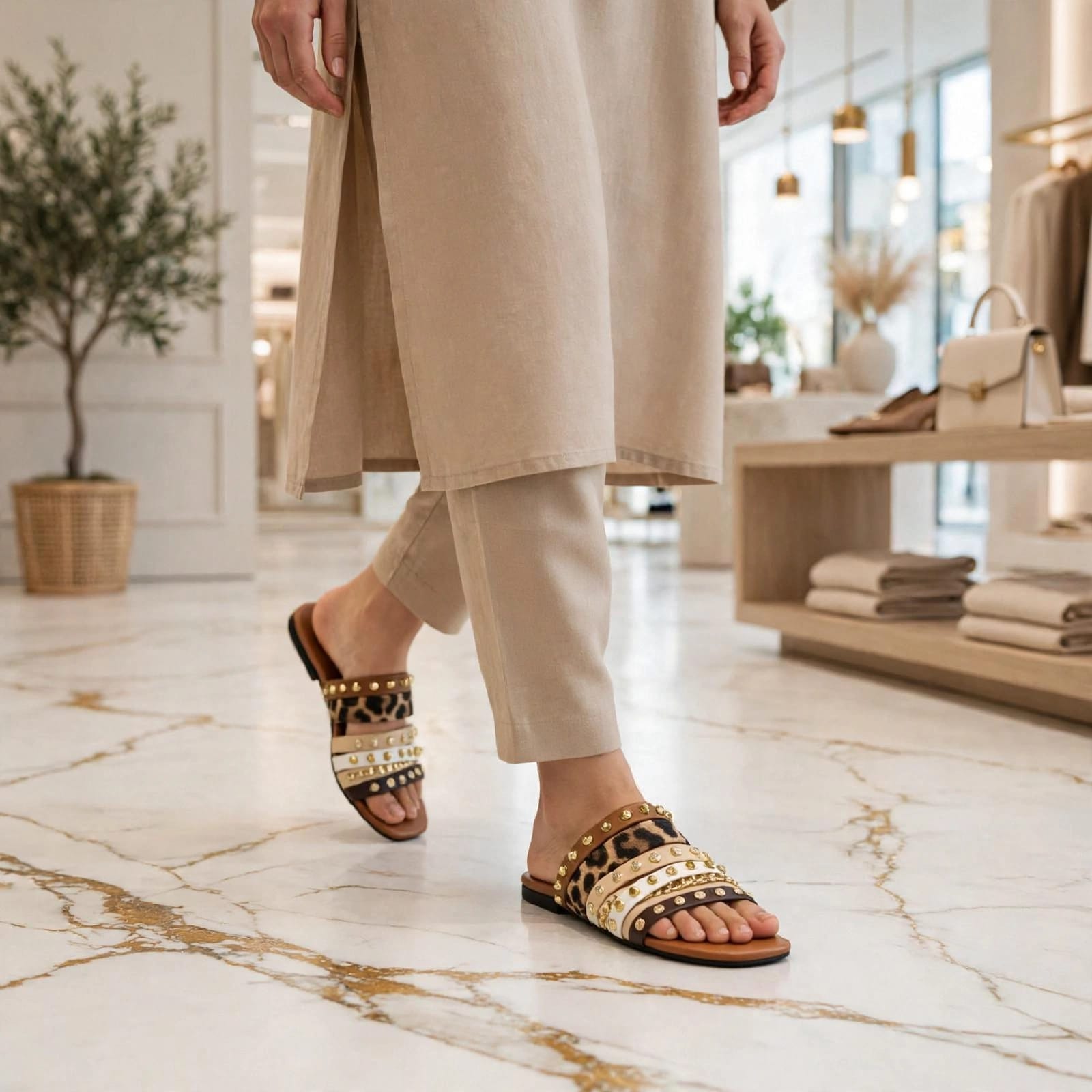 Leopard with Gold Studs