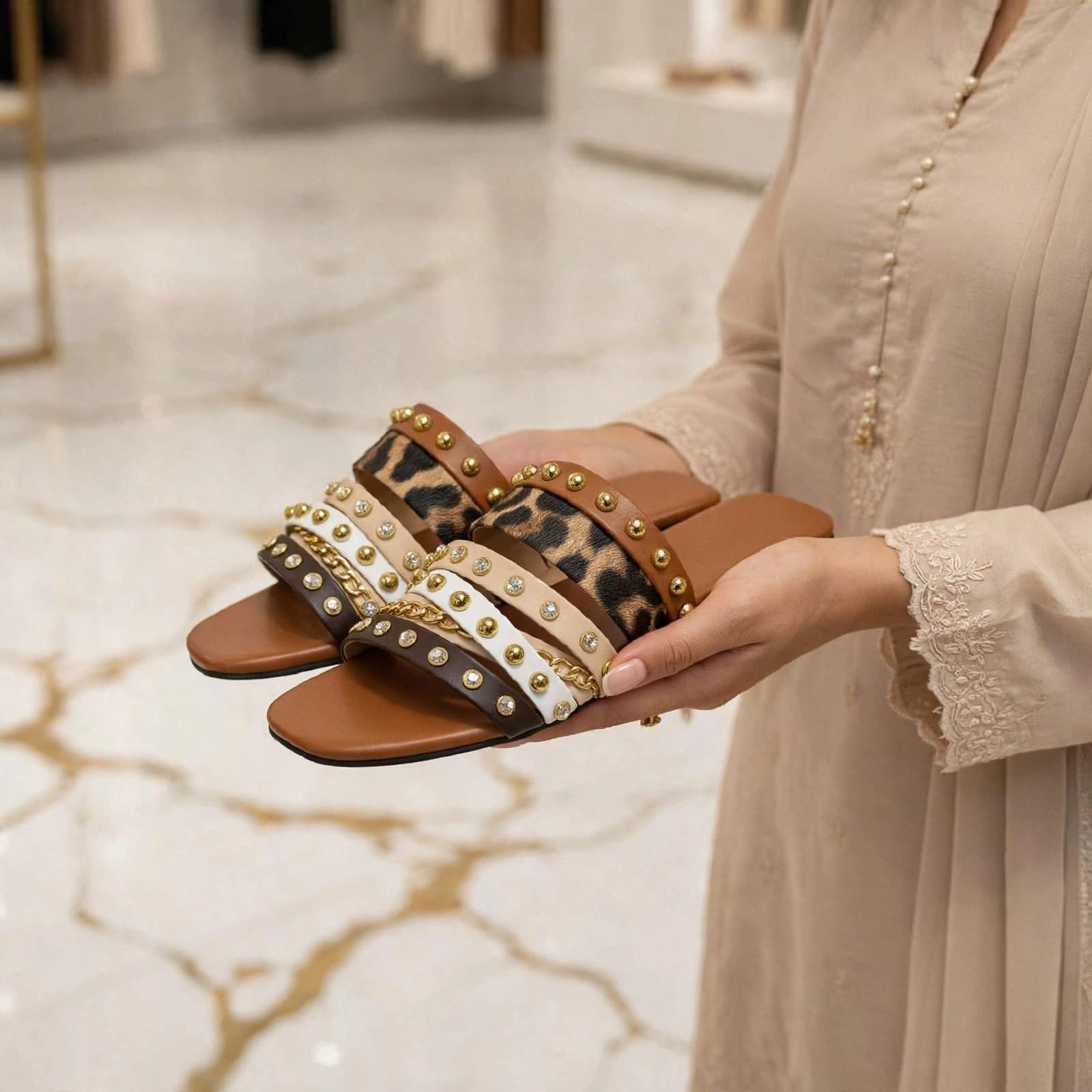Leopard with Gold Studs