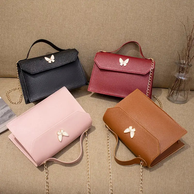 Black Butterfly Mini Shoulder Bag for Women 2022