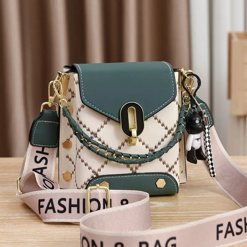 Women's Crossbody Phone Bag Beige Pvc Square Design