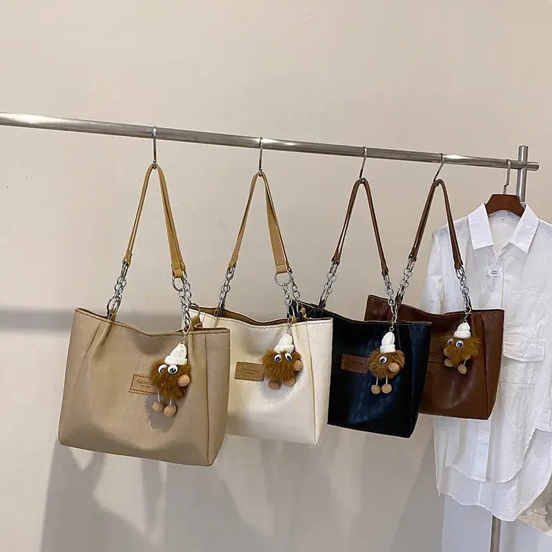 Women's Large Capacity Shoulder Tote Bag Beige