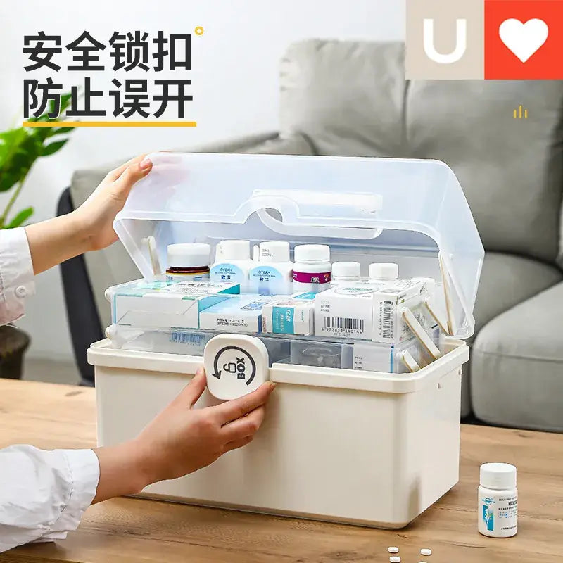 Younai Multi-Layer Medicine Storage Box White