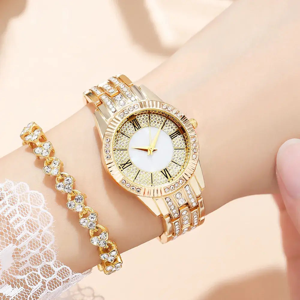 2022 Luxury Women's Watch with Rhinestone Bracelet