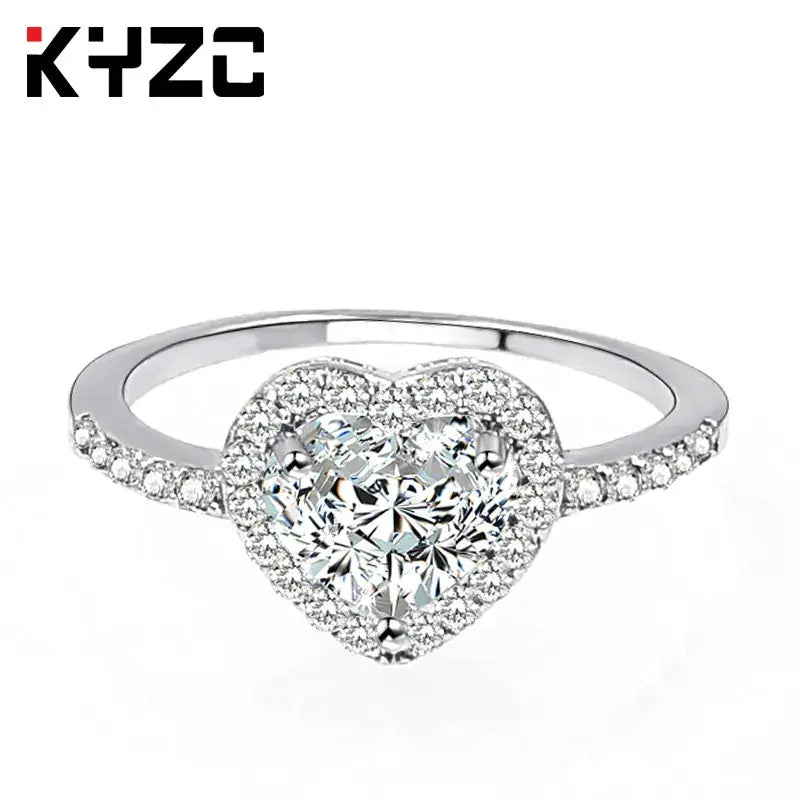 Heart Zircon Ring for Women Love Jewelry