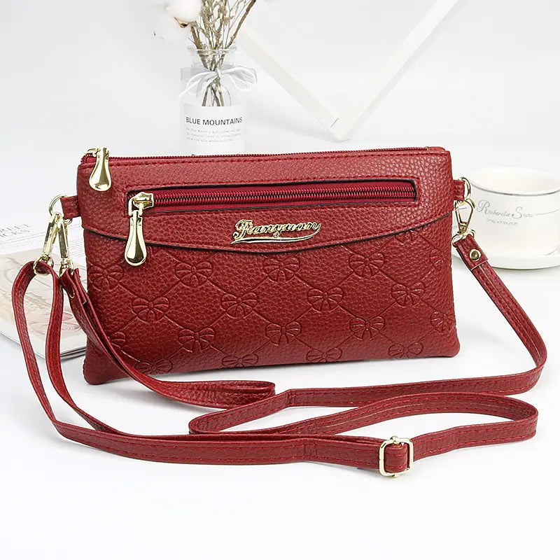 Black Embossed Crossbody Bag for Women