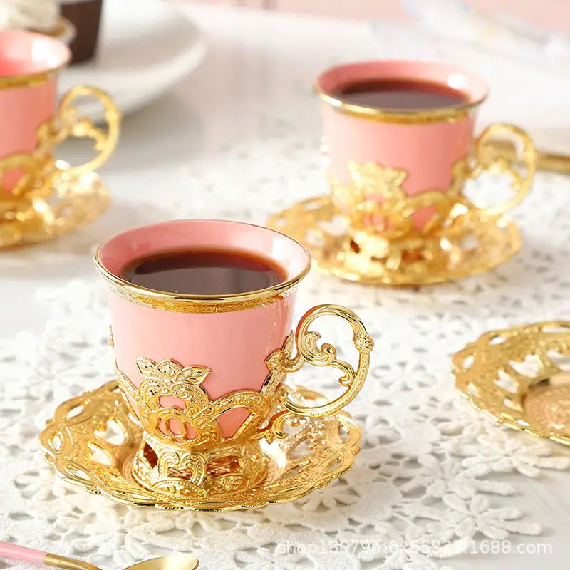 Gold 2-Cup Saucer Gift Box for Coffee