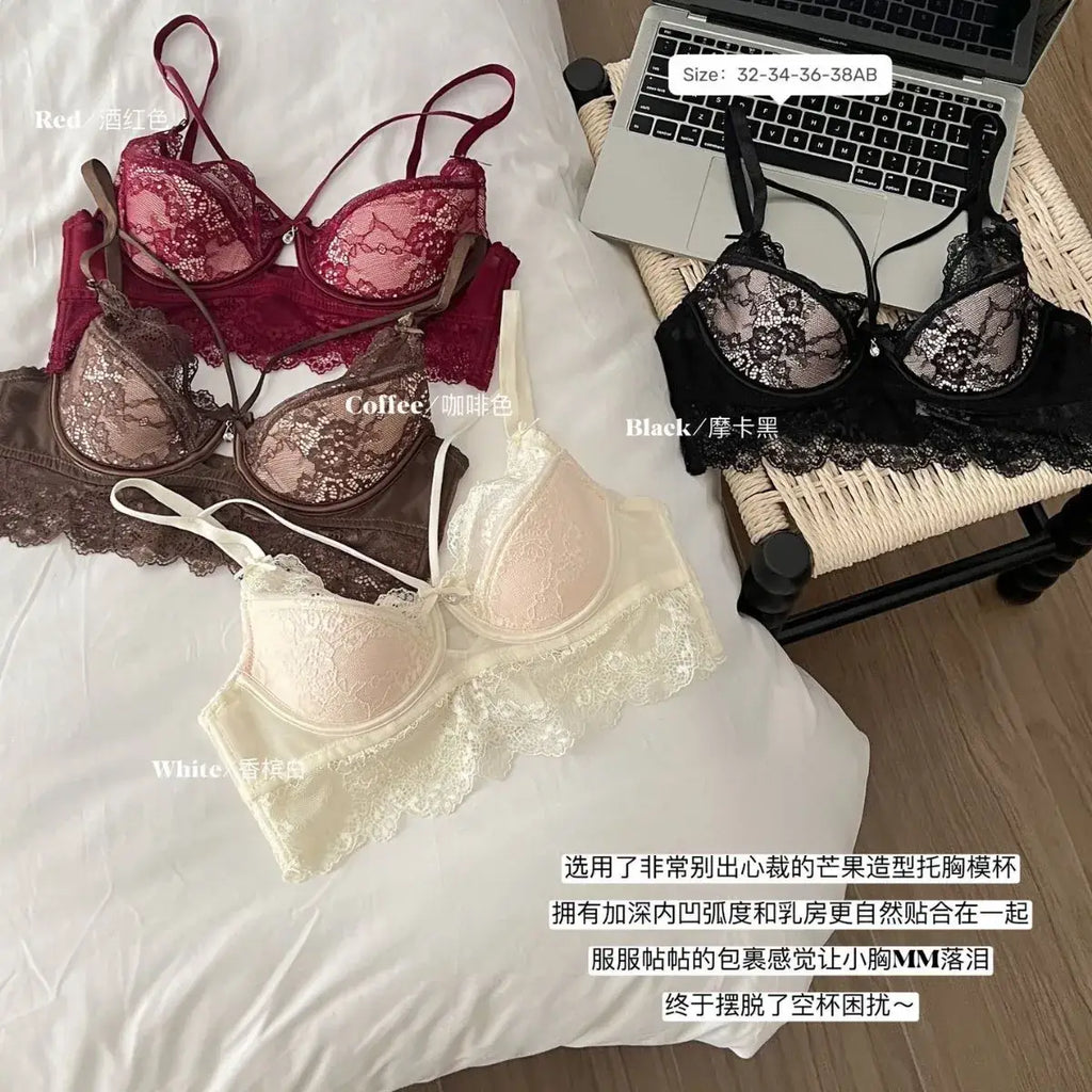 Ultra-Thin Lace Bra Set for Women Big Breasts