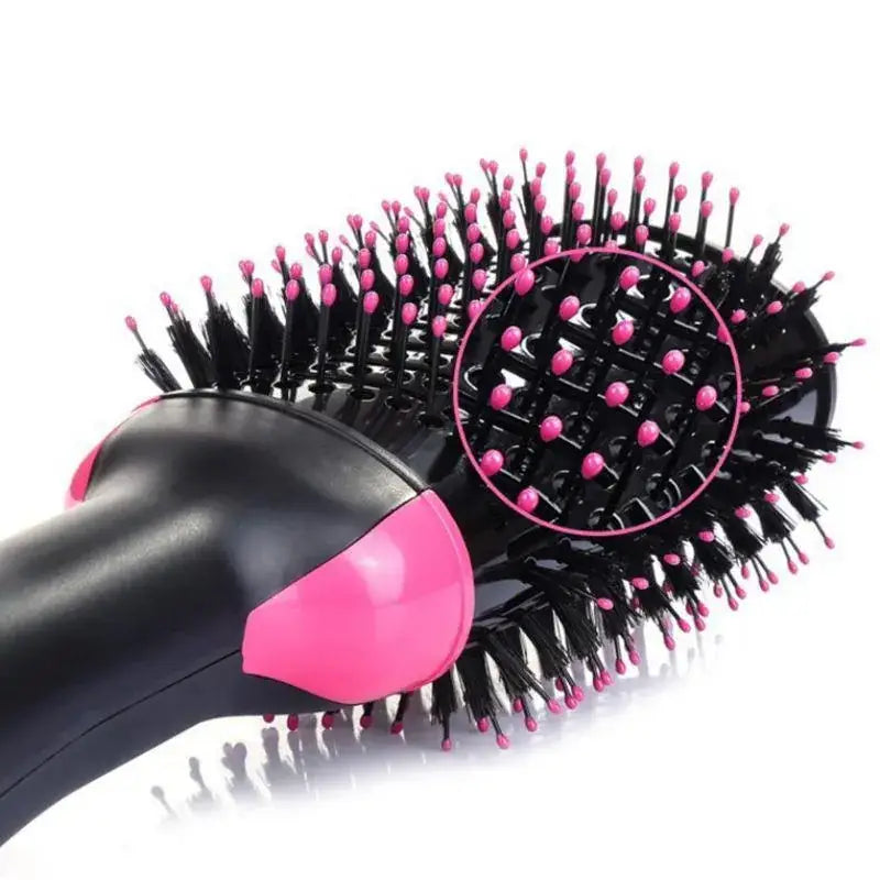 Hot Air Hair Straightener with Pink Brush & Negative Ion Technology