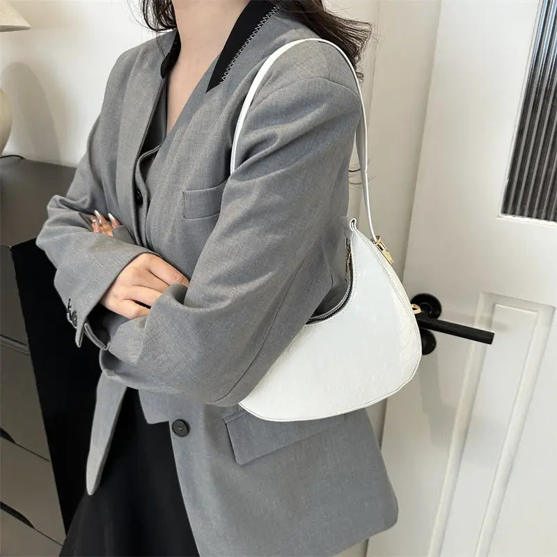 Green Embossed Shoulder Bag for Women 2025