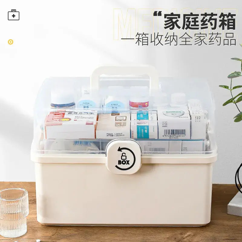 Younai Multi-Layer Medicine Storage Box White