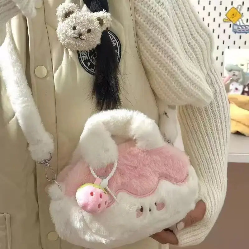 2025 Cute Japanese Style Plush Cake Bag for Girls