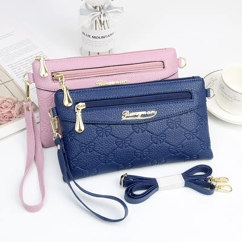 Black Embossed Crossbody Bag for Women