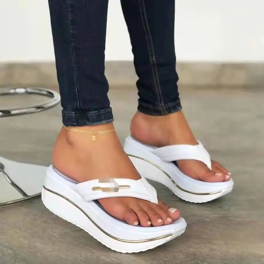 Women Red Wedge Sandals Summer European American