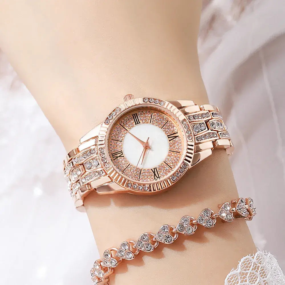 2022 Luxury Women's Watch with Rhinestone Bracelet