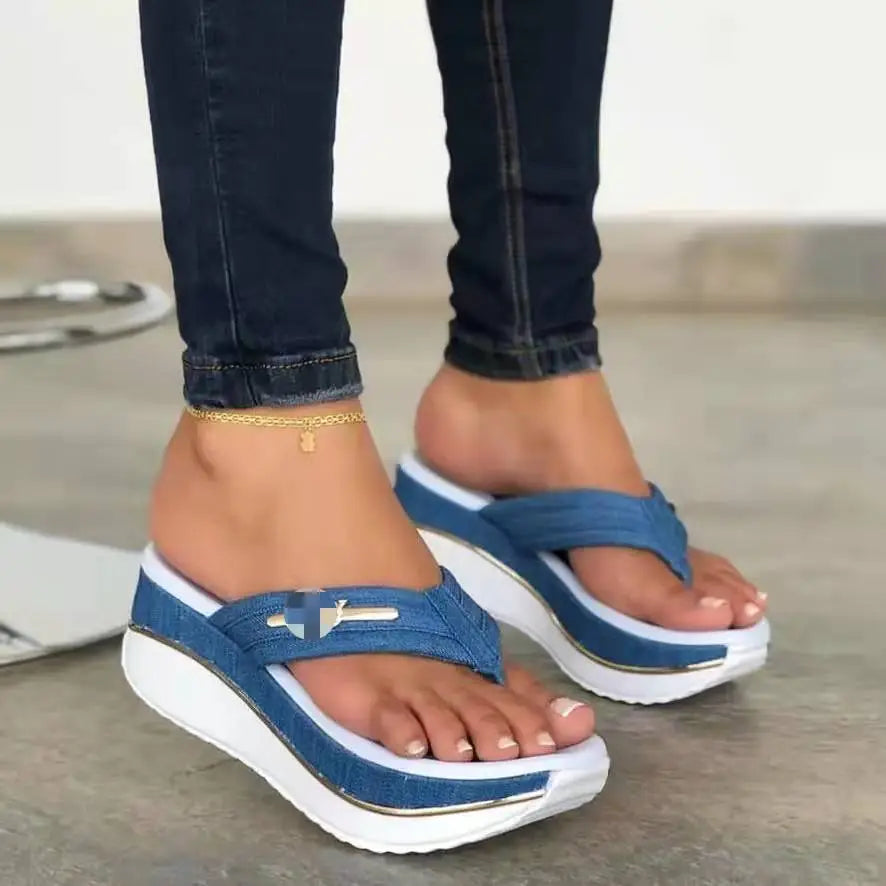 Women Red Wedge Sandals Summer European American