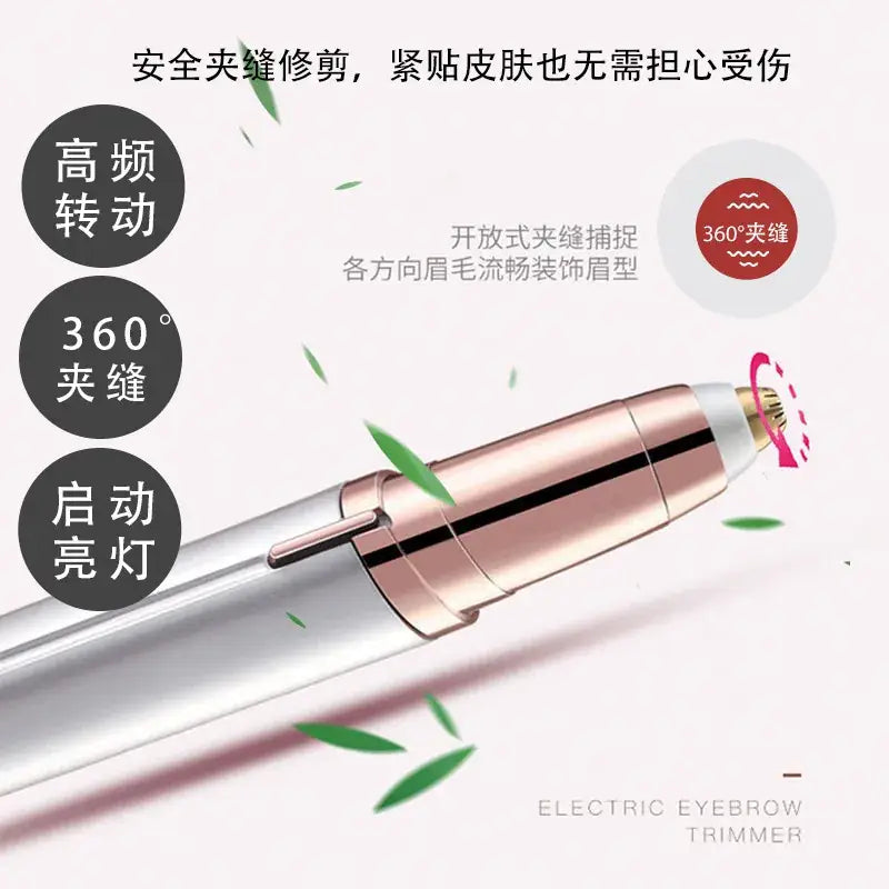 Electric Eyebrow Trimmer for Women Rose Gold