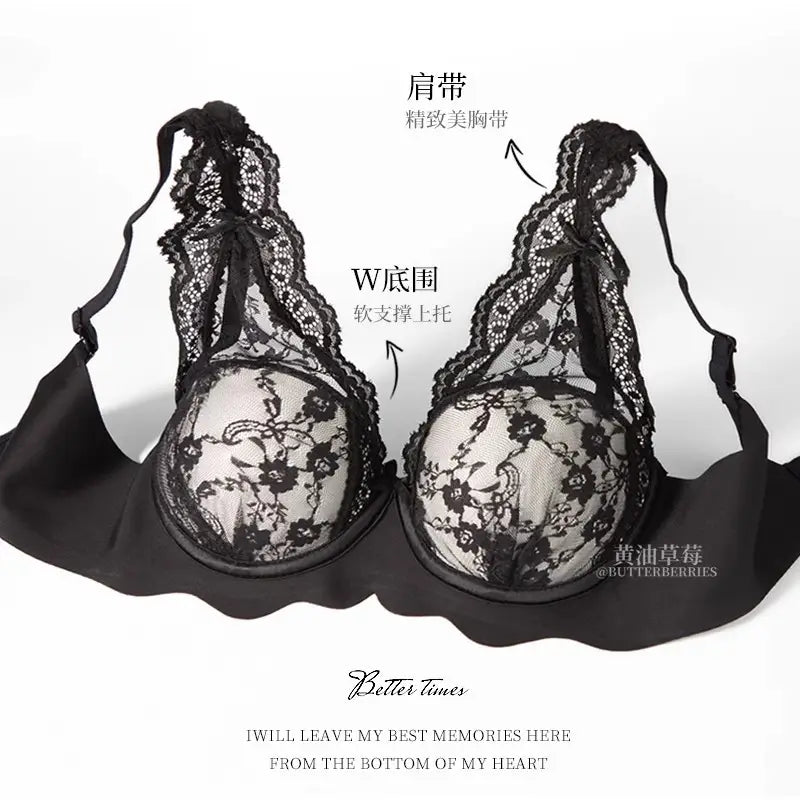 Black Lace Push Up Bra for Women Small