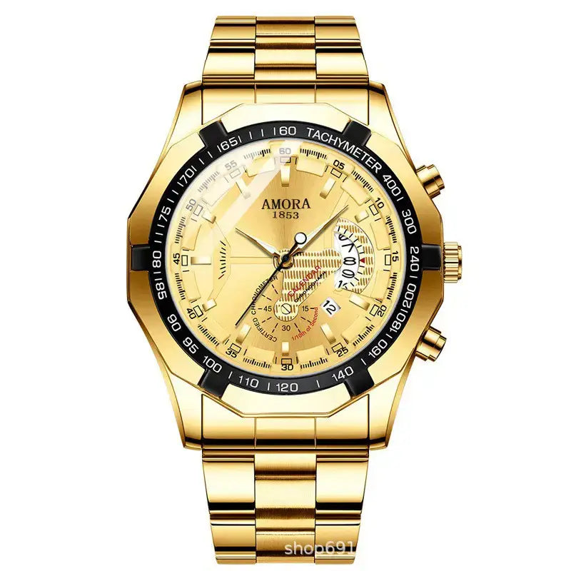 Amora Swiss Men's Chronograph Watch Black Stainless