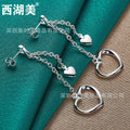 Silver Heart Earrings for Women's Jewelry