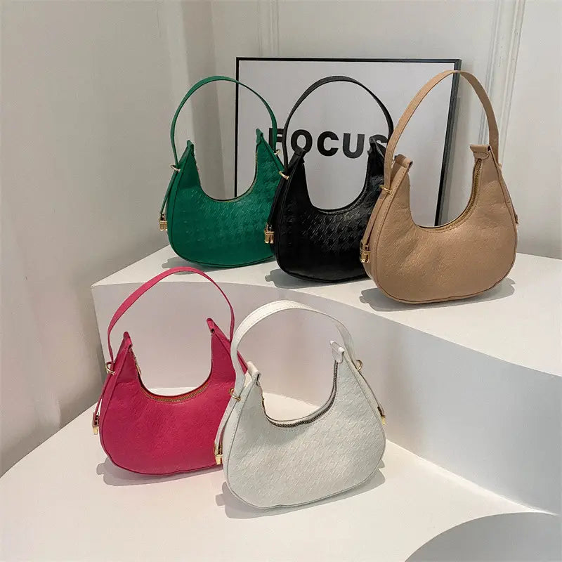Green Embossed Shoulder Bag for Women 2025