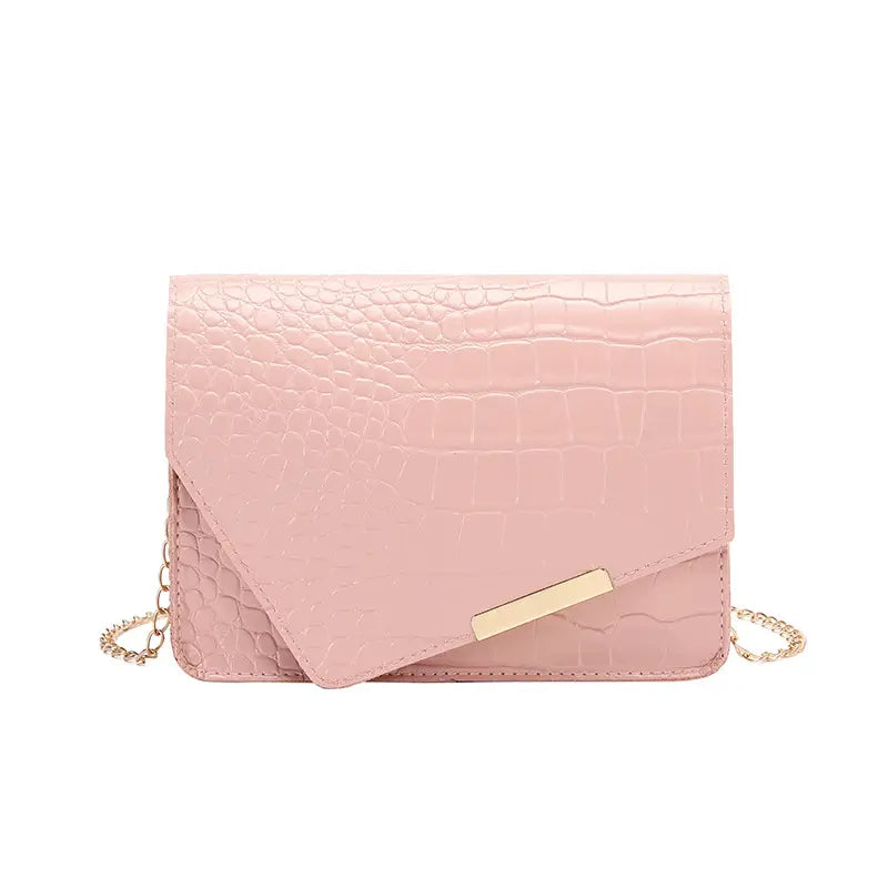 Black Croc Texture Women's Crossbody Bag 2022