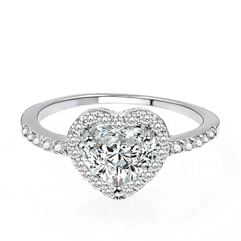 Heart Zircon Ring for Women Love Jewelry