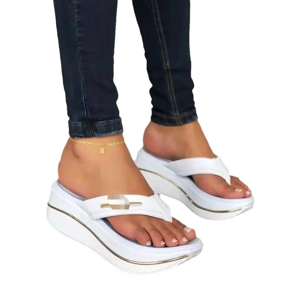 Women Red Wedge Sandals Summer European American