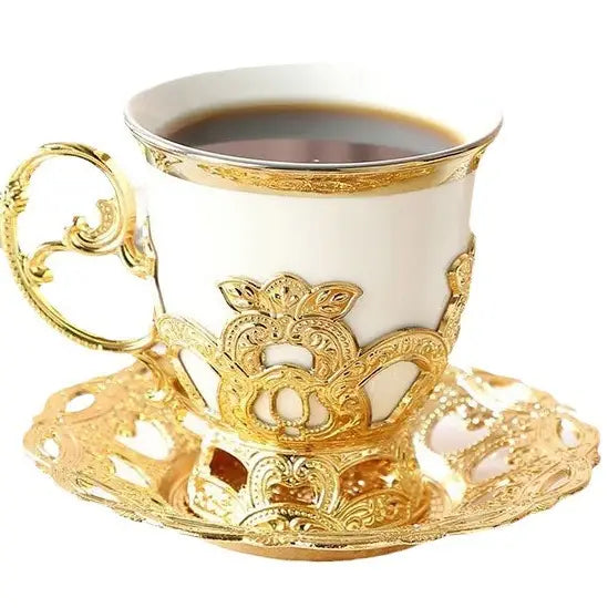 Gold 2-Cup Saucer Gift Box for Coffee