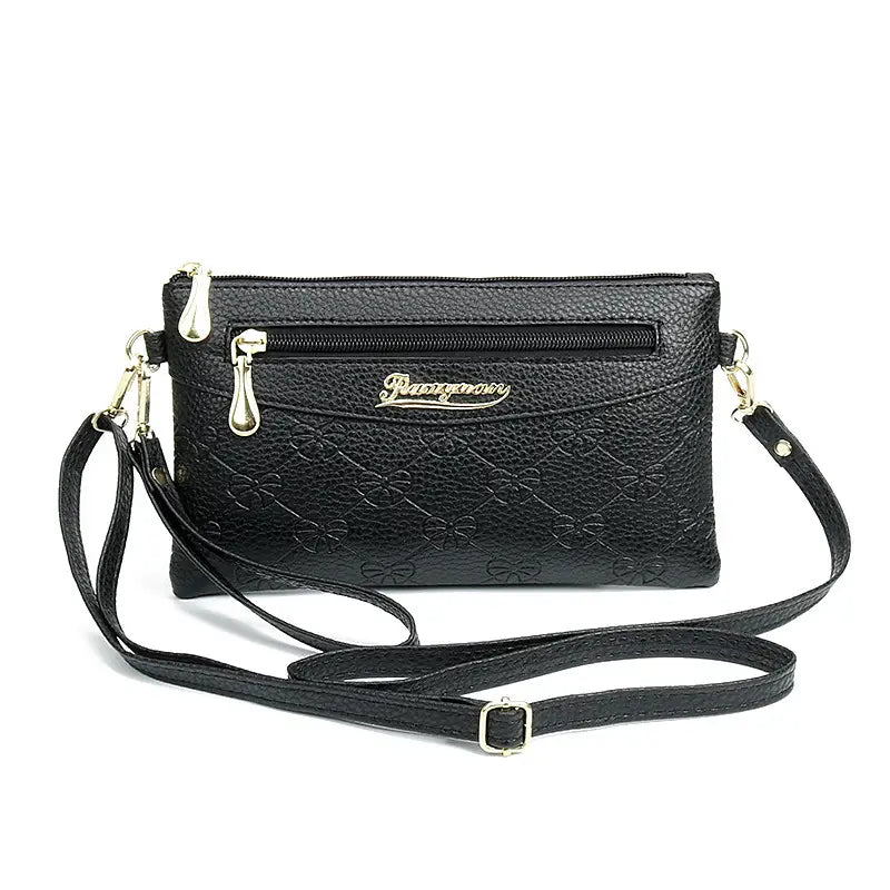Black Embossed Crossbody Bag for Women