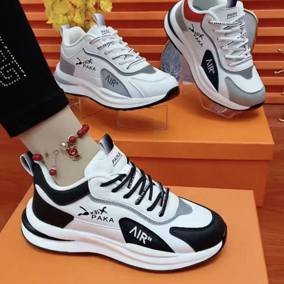 Men's and Women's Same Sports Shoes, Mesh Breathable Dad Shoes, Casual Soft Sole Fashion Running Couple Shoes, Fly-Knit Sports Shoes
