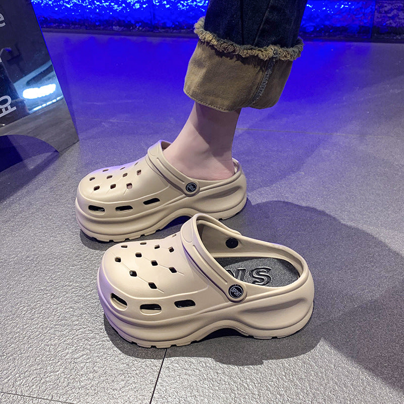 Thick Bottom Flip-Flops Men's Outer Wear Summer 2024 New Fashionable High-end Non-slip Beach Wear-resistant Small Height-increasing Slippers