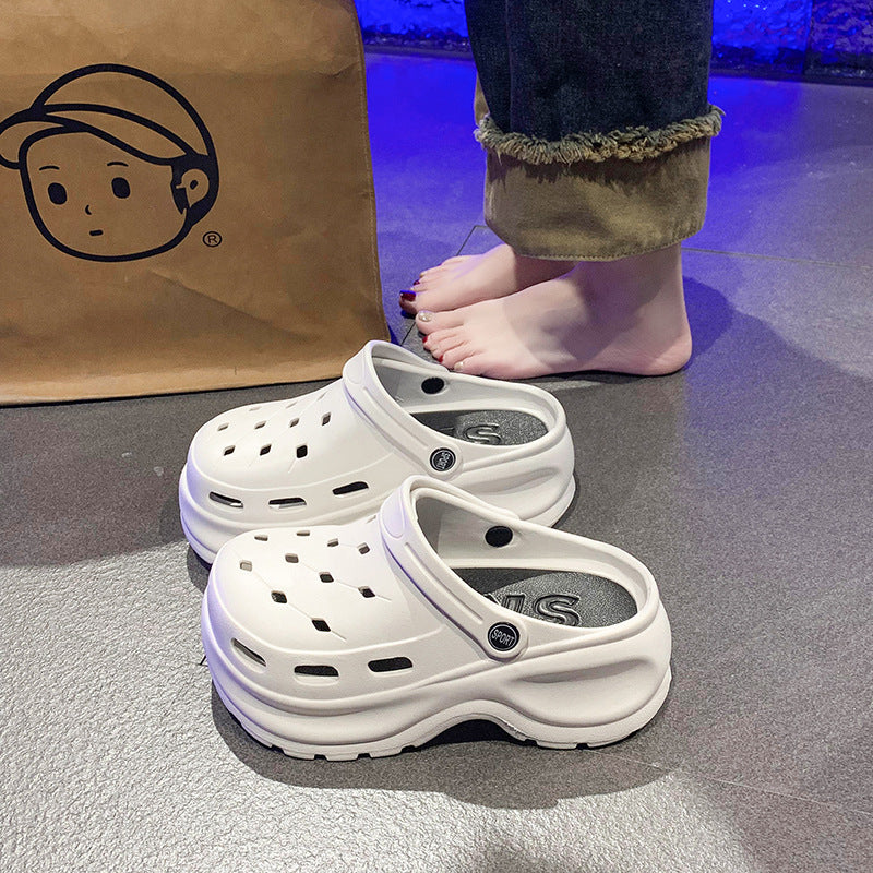 Thick Bottom Flip-Flops Men's Outer Wear Summer 2024 New Fashionable High-end Non-slip Beach Wear-resistant Small Height-increasing Slippers