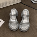 Thick-soled height-increasing sandals and slippers for women's 2025 summer latest outdoor wear fashionable all-match casual small one-word sandals with sandals