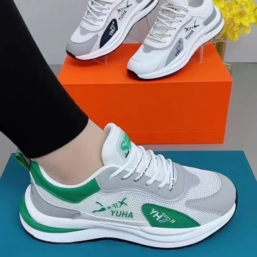 Men's and Women's Same Sports Shoes, Mesh Breathable Dad Shoes, Casual Soft Sole Fashion Running Couple Shoes, Fly-Knit Sports Shoes