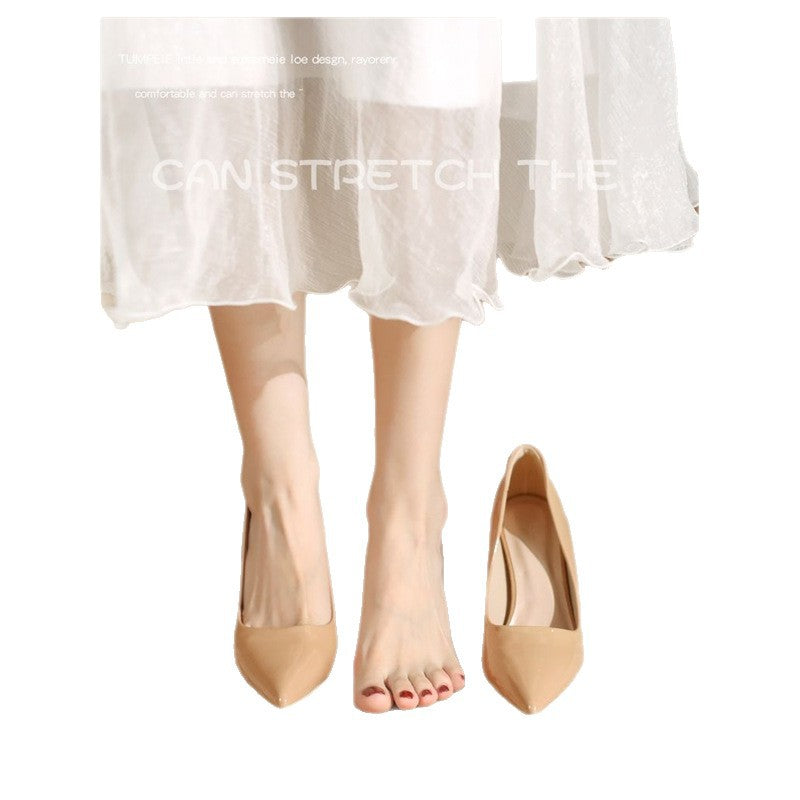 Non-Abrasive Nude High-Heeled Shoes with a Niche Design and Elegant Summer Style That Are Not Tiring for the Feet, Pointed-Toe Stiletto Heels with Skirts and Flats for Women