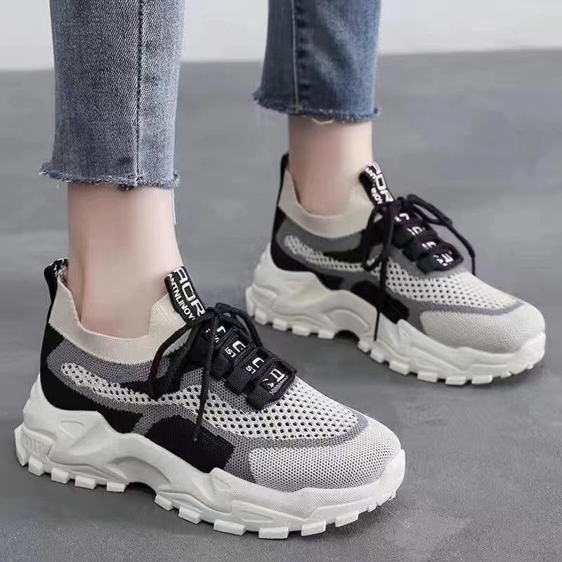 Shoes for Women Summer New Style Women's Dad Shoes Trendy Women's Shoes Fly Woven Breathable Sports Shoes Women's Foreign Trade Wholesale Women's Shoes