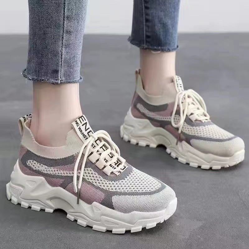 Shoes for Women Summer New Style Women's Dad Shoes Trendy Women's Shoes Fly Woven Breathable Sports Shoes Women's Foreign Trade Wholesale Women's Shoes