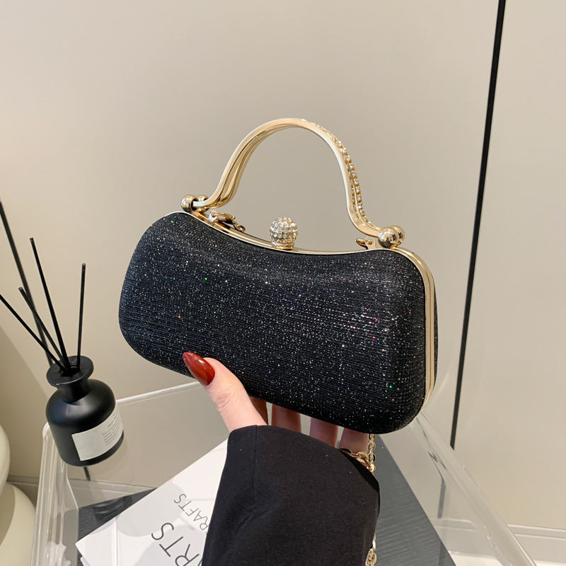 Women's Gentle Fashion Handbag 2024 Spring New All-match Ins Shoulder Crossbody Bag Chain Small Square Bag for Women