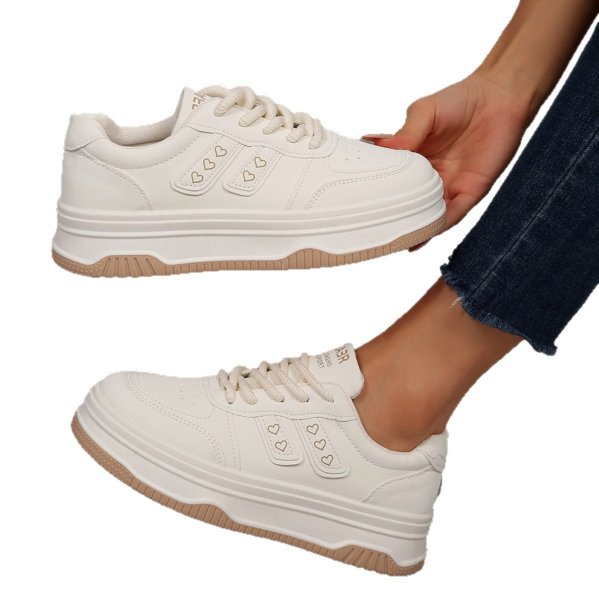 Cross-Border Large Size Summer New Breathable Casual Sports Shoes Thick-Soled Versatile Student Shoes Soft-Soled Non-Slip Running Shoes for Women