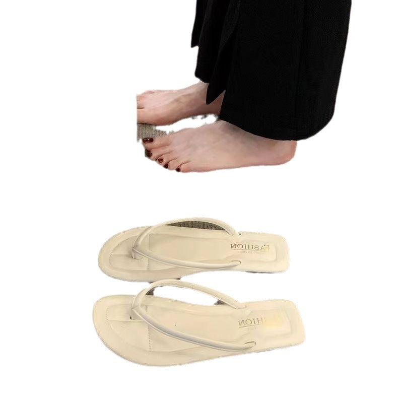 2024 Women's Flip-Flops for Summer, Durable Outdoor Sandals, Flat Toe-Post Beach Shoes, Non-Slip, Comfortable Flat Sole