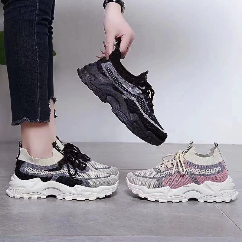 Shoes for Women Summer New Style Women's Dad Shoes Trendy Women's Shoes Fly Woven Breathable Sports Shoes Women's Foreign Trade Wholesale Women's Shoes