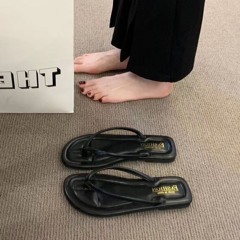 2024 Women's Flip-Flops for Summer, Durable Outdoor Sandals, Flat Toe-Post Beach Shoes, Non-Slip, Comfortable Flat Sole