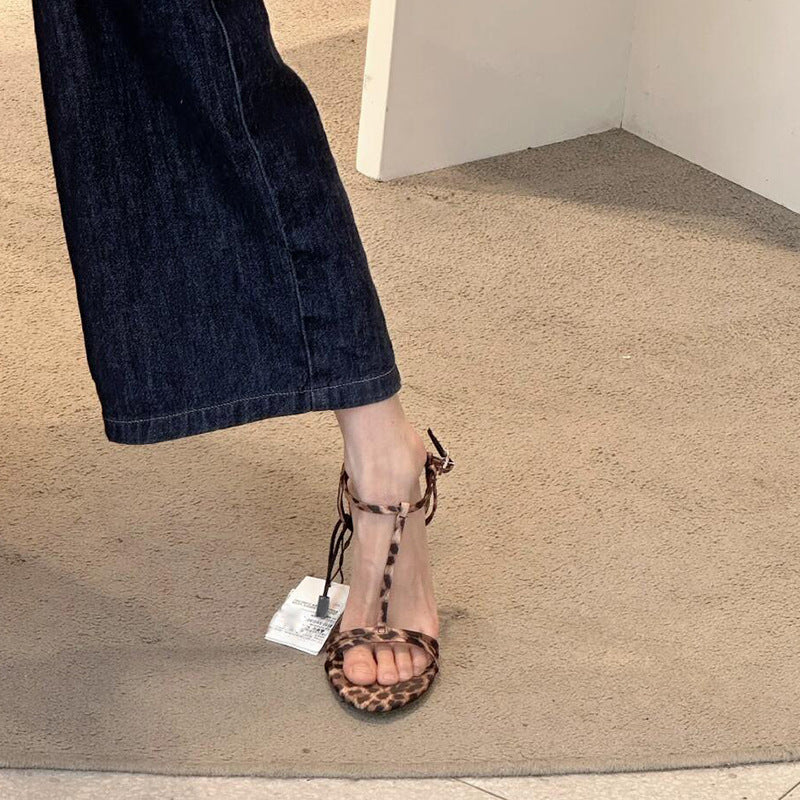 Spice Girls Recommended ~~ Sexy Leopard High Heels Women's Stiletto Heel Open Toe Banquet Sandals Summer
