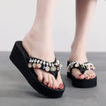 2026 New Summer Fashion Flip-Flops for Women, Summer Outdoor Wear, Thick-Soled Wedge Sandals, Beach Flip-Flops, Trendy