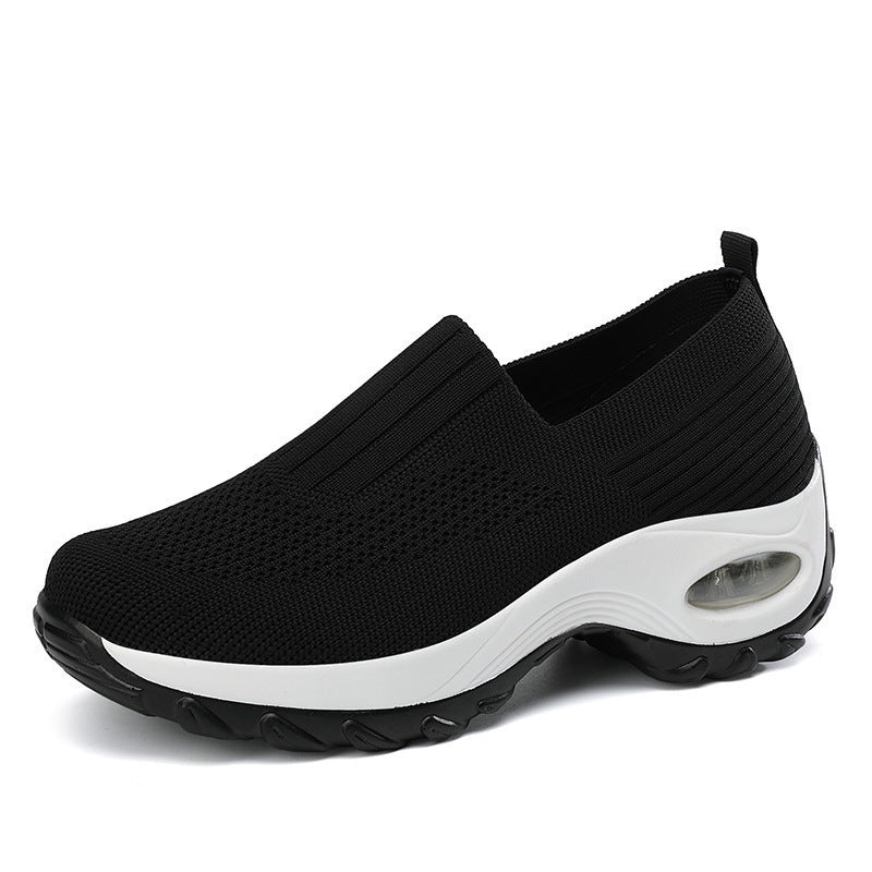 Women's Shoes Summer Soft Sole Breathable Walking Mom Shoes Middle-Aged Mesh Casual Sports Shoes Lazy Slip-On Shoes for Women