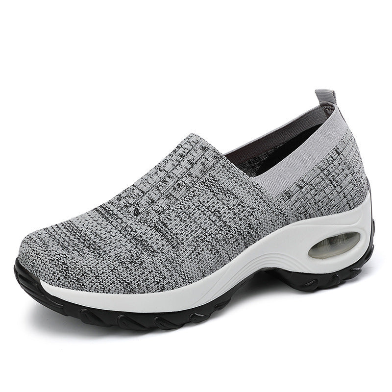 Women's Shoes Summer Soft Sole Breathable Walking Mom Shoes Middle-Aged Mesh Casual Sports Shoes Lazy Slip-On Shoes for Women