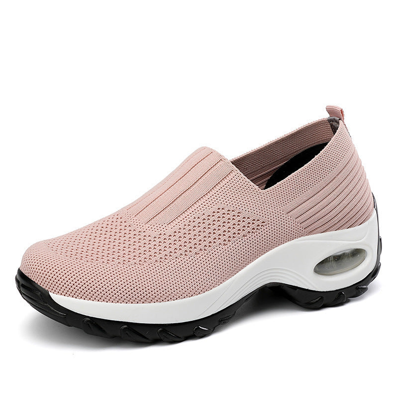 Women's Shoes Summer Soft Sole Breathable Walking Mom Shoes Middle-Aged Mesh Casual Sports Shoes Lazy Slip-On Shoes for Women