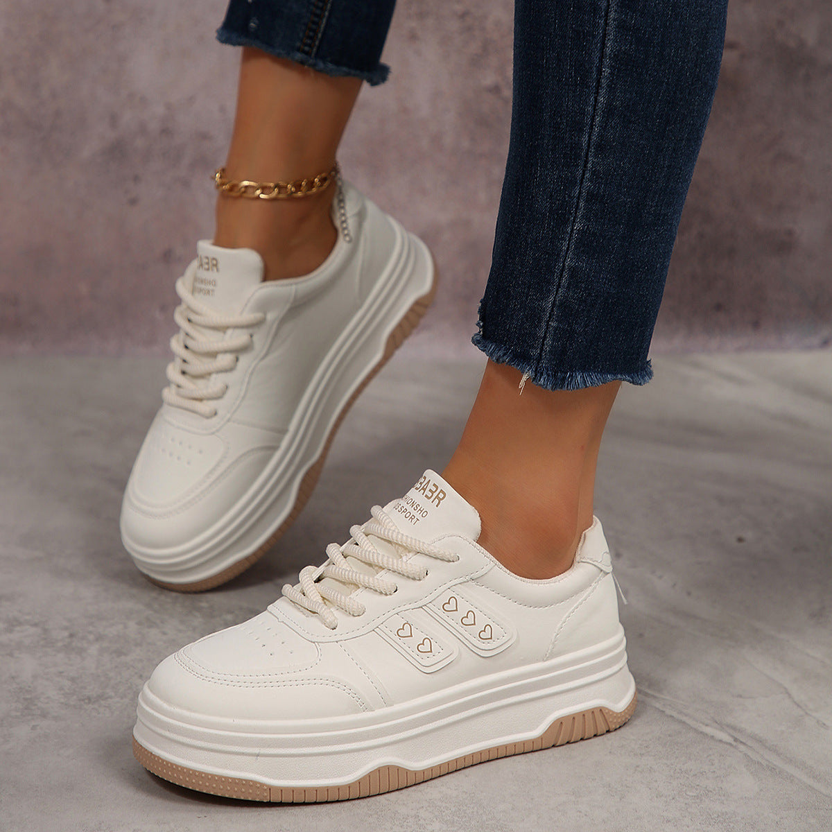 Cross-Border Large Size Summer New Breathable Casual Sports Shoes Thick-Soled Versatile Student Shoes Soft-Soled Non-Slip Running Shoes for Women