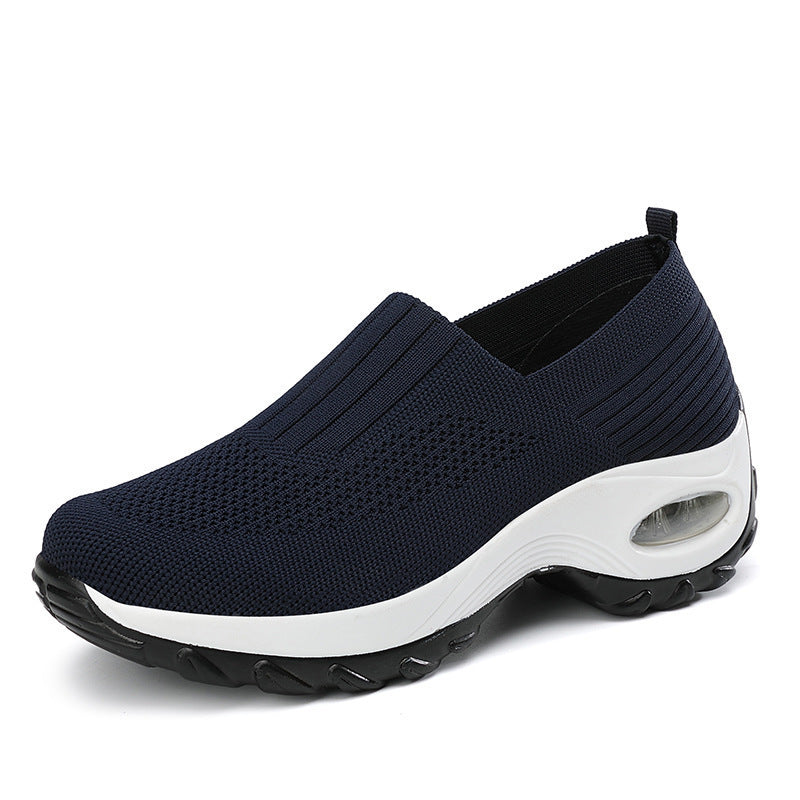 Women's Shoes Summer Soft Sole Breathable Walking Mom Shoes Middle-Aged Mesh Casual Sports Shoes Lazy Slip-On Shoes for Women