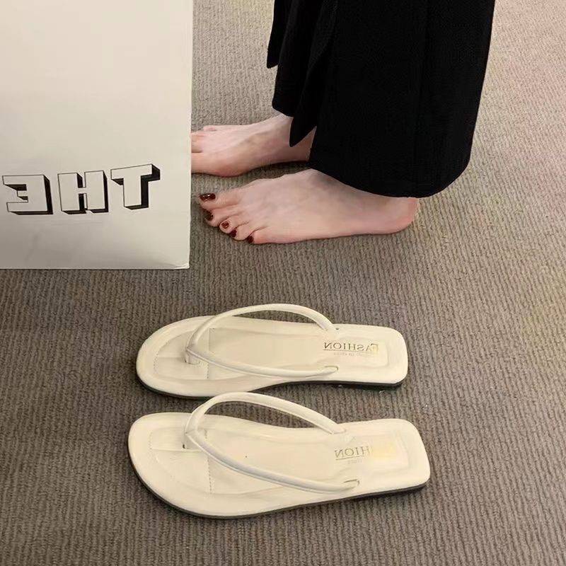 2024 Women's Flip-Flops for Summer, Durable Outdoor Sandals, Flat Toe-Post Beach Shoes, Non-Slip, Comfortable Flat Sole